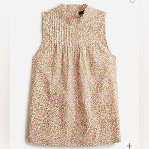 J. Crew x Liberty London Floral Pintuck Cotton Poplin Top - NWOT